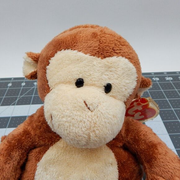 Ty Pluffies Dangles Brown Cream Monkey 10 In Plush Stuffed Animal Lovey Tag 2002 - Picture 5 of 12
